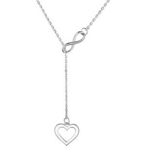 Infinite Heart Necklace - 925 Sterling Silver Heart Necklace